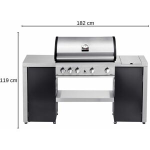 Grandhall Living Style - Grandhall Gasgrill Elite G4 Island Set Grill Gas Garten Gartenkamin Kamin ohne Abdeckhaube