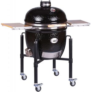 Keramikgrill LeCHEF bbq Guru Edition PRO-Serie 2.0 Black ø 52 cm mit Gestell/Seitentische - Monolith