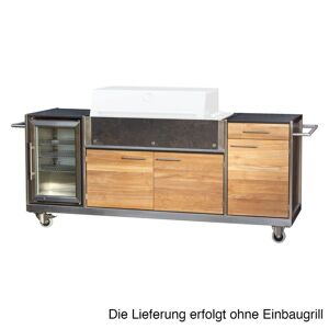 Niehoff Garden Gasgrill Outdoor-Küche Pro Master ca. 215,5x65x93,1 cm HPL/Teak Front Teakholz/Korpus HPL Granit