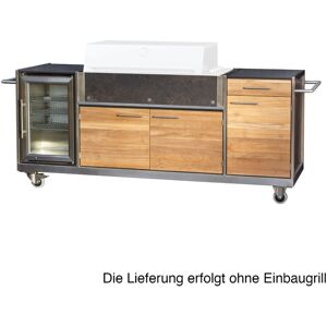 Niehoff Garden - Gasgrill Outdoor-Küche Pro Master ca. 215,5x65x93,1 cm HPL/Teak Front Teakholz/Korpus hpl Graphit