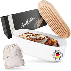 Vezato Brotbox – Nachhaltiger Brotkasten Für Lange Frische – Extra Großer - Wie Neu Weiß