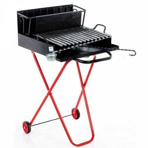 AgriEuro Premium Line Small - Holzgrill mit Grillrost - aus Edelstahl - 45x34 - mit Auffangwanne - zusammenklappbar und tragbar