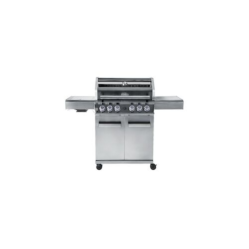 Loyalty For Brands GmbH CHEF CUISINE Gasgrill, Edelstahl / Stahl, 145 x 56 x 117 cm, 4 Hauptbrenner, Infrarot-3D-Brenner, Ablagetisch, mit LED-Licht, fahrbar, silber