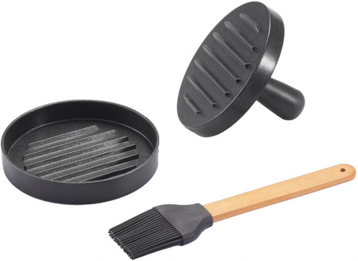 XD Collection burger Set BBQ Aluminium/Slicone schwarz 2 teilig