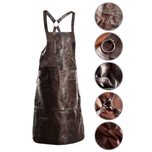 Premium Vintage Premium læder forklæde grill / grill / barista / kok / frisør forklæde brun vintage