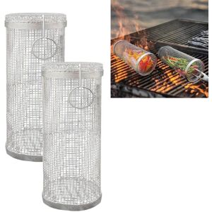 BayOne Grillkurve i rustfrit stål rulle Grill 2-pack