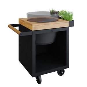 OFYR Kamado Table Black 65 PRO Teak Wood BGE