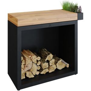 OFYR Butcher Block Storage 90 Black Teak Wood