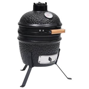 vidaXL 2-i-1 Kamado-røgegrill 56 cm keramisk sort