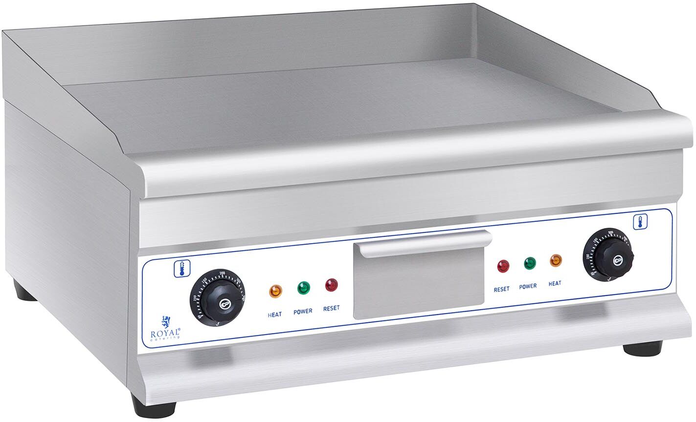 Royal Catering Dobbelt elektrisk stegeplade - 60 cm - glat - 2 × 3.200 W