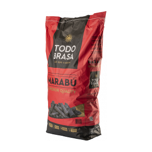 Carbón De Marabú Todobrasa.  Saco De 10 Kg. Pack 2 Uds.