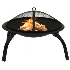 vidaXL Brasero Y Barbacoa 2 En 1 Con Atizador Acero 56x56x49 Cm