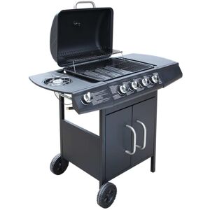 vidaXL Barbacoa grill de gas 4+1 quemadores negra