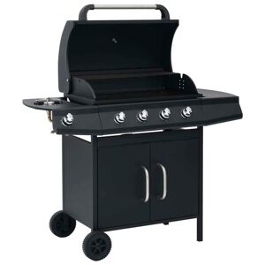 vidaXL Barbacoa grill de gas 4+1 quemadores negro