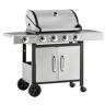 Outsunny Barbacoa de gas color plata 118 x 55 x 113 cm