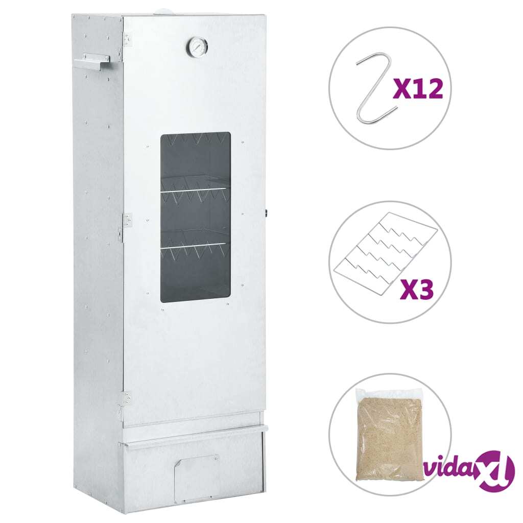 vidaXL BBQ-uunisavustin ja 1 kg puulastuja 44,5 x 29 x 124 cm