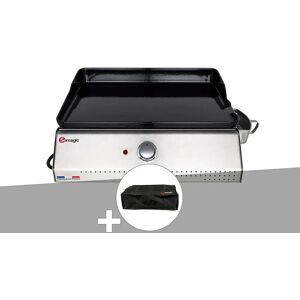 Plancha electrique Telia avec cuve en inox 1 bruleur + housse - Somagic