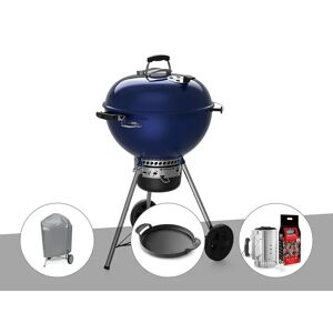 Barbecue a charbon Weber Master-Touch GBS C-5750 57 cm Deep Ocean Blue avec housse + plancha + kit d'allumage