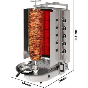 GGM GASTRO - Grill gyros/döner à gaz - avec verre ROBAX® - 10 brûleurs - max. 90 kg