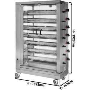 GGM GASTRO - Grill de poulet à gaz ECO - 42kW - avec 7 broches pour 42 poulets