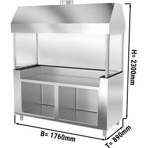 GGM GASTRO - Elément neutre pour grill au charbon de bois - avec verre - 1800m - Granit noir Noir