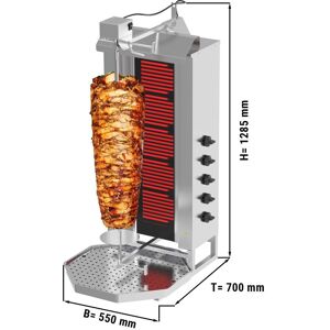 GGM Gastro - Grill electrique pour gyros/döner - 5 bruleurs - max. 80 kg - portes battantes incluses