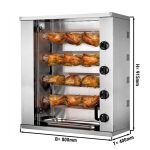 GGM GASTRO - Mini-grill à poulet à gaz - 12,8kW - avec 4 brochettes pour 12 poulets