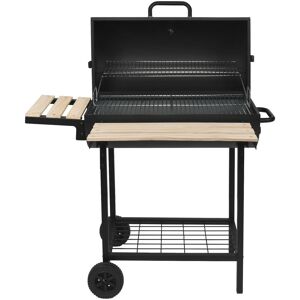 - Barbecue à charbon 76x33.5cm avec chariot  one xl - noir