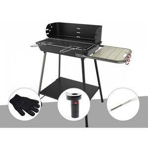 Somagic - Barbecue charbon Florence + Gant de protection + Soufflerie à piles + Fourchette en inox - Publicité