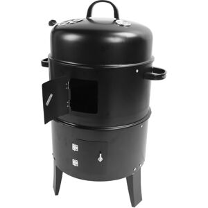 Eosnow - Fumoir à charbon vertical 3 en 1, Barbecue Charbon de Bois,gril à 3 couches,avec thermomètre,40 x 80cm,Noir - Publicité
