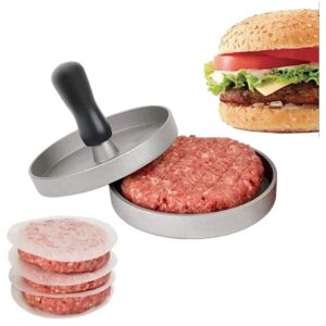 Presse à Hamburger - Presse à Steak Haché 12cm - Appareil à Burger pour Cuisine Viande Hachée - Fond Amovible - Grill Barbecue Poêle - Gabrielle - Publicité
