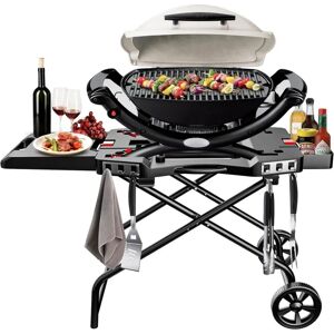 Gftime - Chariot portable pour barbecues à gaz Weber Q1000, Q2000 Series, chariot à roulettes pour Blackstone 43cm, 56cm plaques de gril de table, support de gril portable pour plaque de cuisson - Publicité