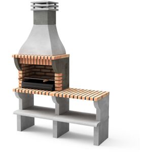 Maestro Ferretero - movelar - Barbecue préfabriqué à bois et charbon de bois Modèle Maipu xl avec 1 support latéral (Gris, Orange - 650 x 165 x 58 - Publicité
