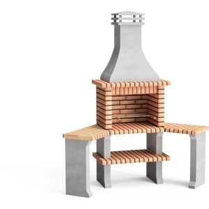 Maestro Ferretero - movelar - Barbecue préfabriqué à bois et charbon de bois Roma Modèle 2 tables d'appoint d'angle (Gris, Orange - 594 x 160 x 58 cm) ref : 3800 - Publicité