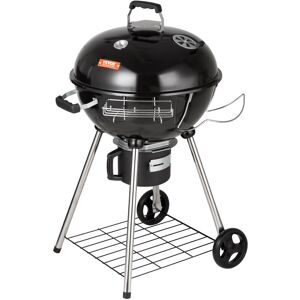 Vevor - Barbecue a Charbon de Bois Grill 56x56 cm Barbecue Rond sur Pied avec Couvercle et Roues Gril a Charbon en Porcelaine Emaillee Thermometre Integre et Aerateurs Jardin Plage Camping bbq Exterieur - Publicité