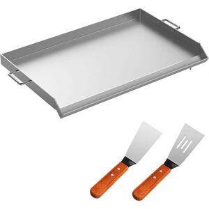 VEVOR Plancha Inox Barbecue a Charbon de Bois Plaque de Cuisson en Acier Inoxydable 81x43cm Plaque Fonte Plancha a Gaz Exterieur Professionnelle Rainure a - Publicité