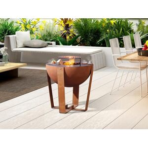 Vente-unique Barbecue plancha brasero 3 en 1 en acier Corten - L70 x H80 x P70 cm - GREZIO - Publicité