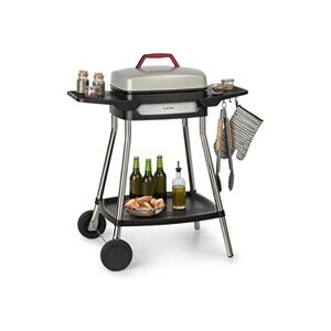 KLARSTEIN Gatsby Grill électrique 2000W - Table d'appoint - 4 pieds acier inox -Nettoyage facile - Beige & noir - Publicité