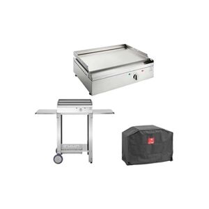 Planet - Plancha électrique en inox Chef 55 cm Avec chariot ouvert + housse - Publicité