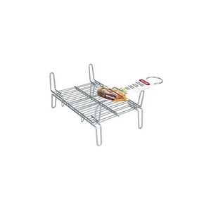 ALGON Grill bbq double acier 50x50 cm - Publicité