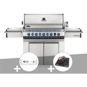 Napoleon Barbecue à gaz Prestige Pro 665 SIB inox + Rôtissoire + Plateau charbon - Publicité