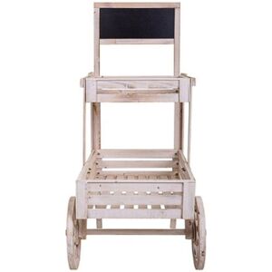 Pegane Chariot, meuble de présentation en bois coloris blanc - Longueur 100 x Profondeur 52 x Hauteur 120 cm - - - Publicité