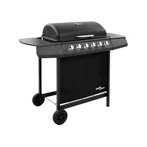 VIDAXL Barbecue gril à gaz avec 6 brûleurs Noir - Publicité