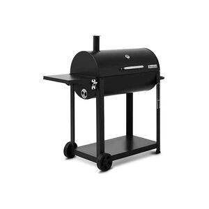 Brasero Barbecue charbon de bois Burgos - - Grille de 72 x 41 cm - Fonction fumoir - cuve charbon ajustable en hauteur, Noir - Publicité