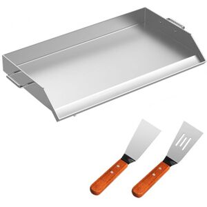 VEVOR Plancha Inox Barbecue à Charbon de Bois Plaque de Cuisson en Acier Inoxydable 91x56cm Plaque Fonte Plancha à Gaz Extérieur Professionnel avec 2 Poignées pour Four Cuisine Extérieure Jardin - Publicité