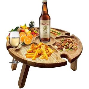 Table De Pique-Nique Pliante Portable, Table De Camping Pliante Légère Pour L'extérieur, Petite Table De Pique-Nique En Bois De 30 Cm Pour La Fête, La Plage, Le Camping, Le Barbecue, Etc-1pc - Publicité