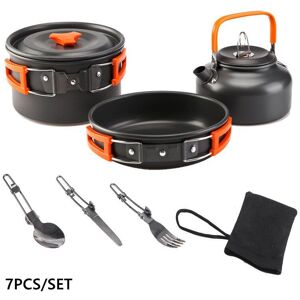 Ensemble De Théière Portable Pour Camping En Plein Air, 7 Pièces, Kit D'ustensiles De Cuisine Pour Table De Jardin, Pique-Nique, Barbecue - Publicité