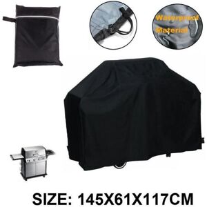 145x61x117cm Noir Bbq Étanche Couverture Pluie Extérieur Barbecue Grill Protecteur Pour Le Gaz Au Charbon Électrique Barbecu - Publicité