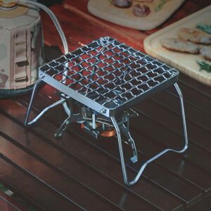 Support de barbecue de pique-nique, grille Durable en acier inoxydable, four à charbon de bois, gril de Table pliable - Publicité