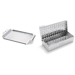 Weber Plat de Cuisson en Acier Inoxydable & Boîte de Fumage Universelle Fumoir pour Barbecue Fumage au Bois pour Saveur Fumée Convient pour Barbecues à Gaz 12cm - Publicité